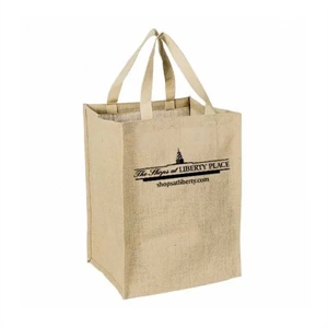 Jute Grocery tote with Cotton Webbed Handle
