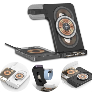 3 in 1 Foldable Magnetic Wireless Charger with Night Light