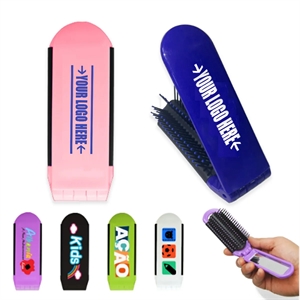 Colorful Portable Folding with Mirror Hair Comb