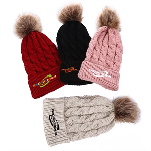 Winter Knit Crossed Soft Warm Ribbed Hat Beanie