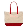 Custom Canvas Zippered Boat Tote Bag | https://www.bestnamebadges.com