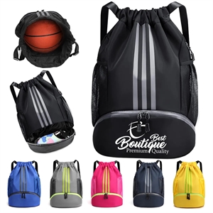 Drawstring Waterproof Basketball Soccer Sports Gym Backpack