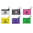 Custom Logo Durable Zippered Translucent Pouch With Key Ring | https://www.bestnamebadges.com