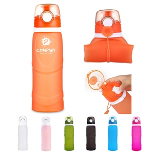 26 Oz Leak Proof Foldable Silicone Sports Water Bottles