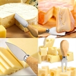 Wooden Handle Stainless Steel Cheese Knife Tools 4 Set | https://www.bestnamebadges.com