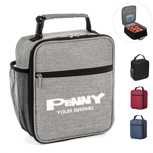 Portable Insulated Zipper Case Lunch Cooler Mesh Tote Bag