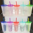 24oz Reusable Color Changing Iced Cups With Lids And Straws | https://www.bestnamebadges.com