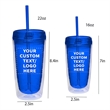16 Oz Double Wall Reusable Acrylic Tumblers With Straw Lid | https://www.bestnamebadges.com