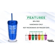 16 Oz Double Wall Reusable Acrylic Tumblers With Straw Lid | https://www.bestnamebadges.com