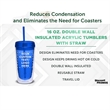16 Oz Double Wall Reusable Acrylic Tumblers With Straw Lid | https://www.bestnamebadges.com