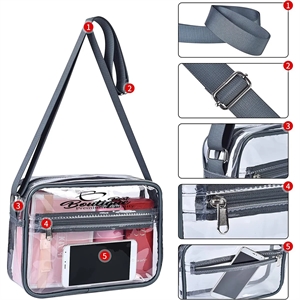Stadium Approved Clear Crossbody Shoulder Bag