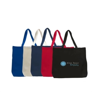 Cotton shopping / Beach Tote with webbed handles