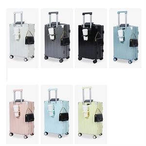 Small Creative Luggage with Cup Holder Usb Port Lock