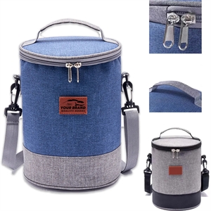Cylindrical Insulated Waterproof Large Portable Lunch Bag