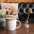 Customizable Wood Coffee Cup With Engraved Bamboo Lid | https://www.bestnamebadges.com