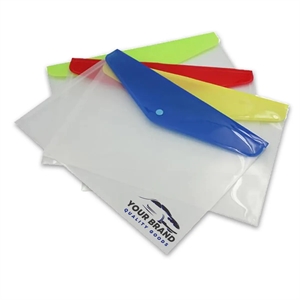 Transparent Assorted Color Document Holder With Snap Closure