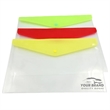 Transparent Assorted Color Document Holder With Snap Closure | https://www.bestnamebadges.com