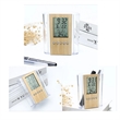 Multifunctional Digital Bamboo And Wood Pen Holder Clock | https://www.bestnamebadges.com