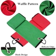 Microfiber Waffle Pattern Golf Towel With Carabiner Clip | https://www.bestnamebadges.com