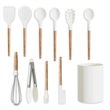 Heat Resistant Wooden Handle Silicone Kitchen Utensil Set | https://www.bestnamebadges.com