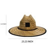 Center-Dent Printed Fabric Durability Wide-Brimmed Straw Hat | https://www.bestnamebadges.com