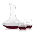 Hampton Carafe & Garland Stemless Wine | https://www.bestnamebadges.com