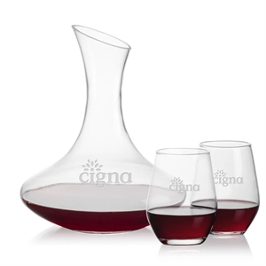 Hampton Carafe & Mandelay Stemless Wine | https://www.bestnamebadges.com