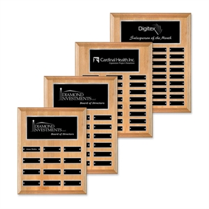 Erindate (Vert) Perpetual Plaque - Red Alder/Silver | https://www.bestnamebadges.com
