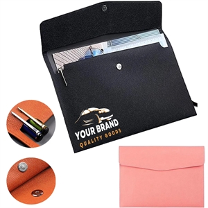 Waterproof Reusable Business File Package With Snap Closure