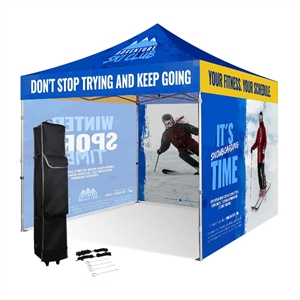10x10 Heavy Duty Pop Up Canopy Tent With 3 Full Walls