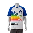 75D Fluorescent Digital Print Men's Raglan V-Neck T-Shirt | https://www.bestnamebadges.com