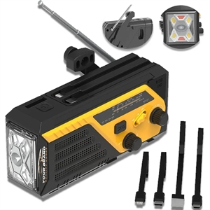 6000mAh Battery Powered SOS Alarm Emergency Hand Crank Radio