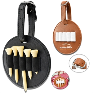 4pcs Portable Leather Waterproof Golf Tee Pouch Bag