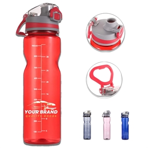 34oz Reusable Flip Top Lid Outdoor Sports Water Bottle