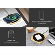 15W Light Up Logo Bamboo Portable Fast Wireless Charger | https://www.bestnamebadges.com