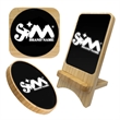 15W Light Up Logo Bamboo Portable Fast Wireless Charger | https://www.bestnamebadges.com