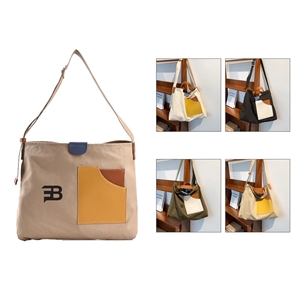 Patchwork Canvas Crossbody Bag Large Capacity