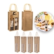 Reusable Natural Jute Wine Handle Bag With Clear Window | https://www.bestnamebadges.com