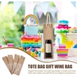 Reusable Natural Jute Wine Handle Bag With Clear Window | https://www.bestnamebadges.com
