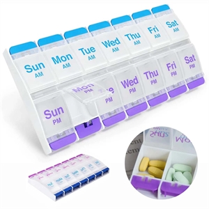 Push Button Pill Case Medicine Planner Vitamin Organizer