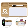 Bamboo 10W Wireless Charging Desk Organizer With Writing Pad | https://www.bestnamebadges.com