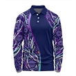 75D Fluorescent Digital Print Men's Long Sleeve Polo | https://www.bestnamebadges.com