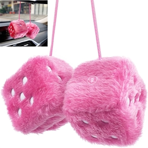 Square Mirror Hanging Couple Fuzzy Plush Dice