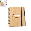 Spiral Notepad Wood Journal Bamboo Cover Notebook With Pen | https://www.bestnamebadges.com