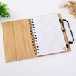 Spiral Notepad Wood Journal Bamboo Cover Notebook With Pen | https://www.bestnamebadges.com