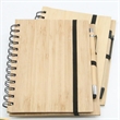 Spiral Notepad Wood Journal Bamboo Cover Notebook With Pen | https://www.bestnamebadges.com