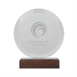 Redondo Crystal Award with Wood Base | https://www.bestnamebadges.com