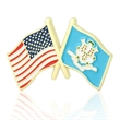Lapel Pins, Stock States Crossed Flags | https://www.bestnamebadges.com