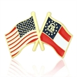 Lapel Pins, Stock States Crossed Flags | https://www.bestnamebadges.com