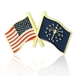 Lapel Pins, Stock States Crossed Flags | https://www.bestnamebadges.com